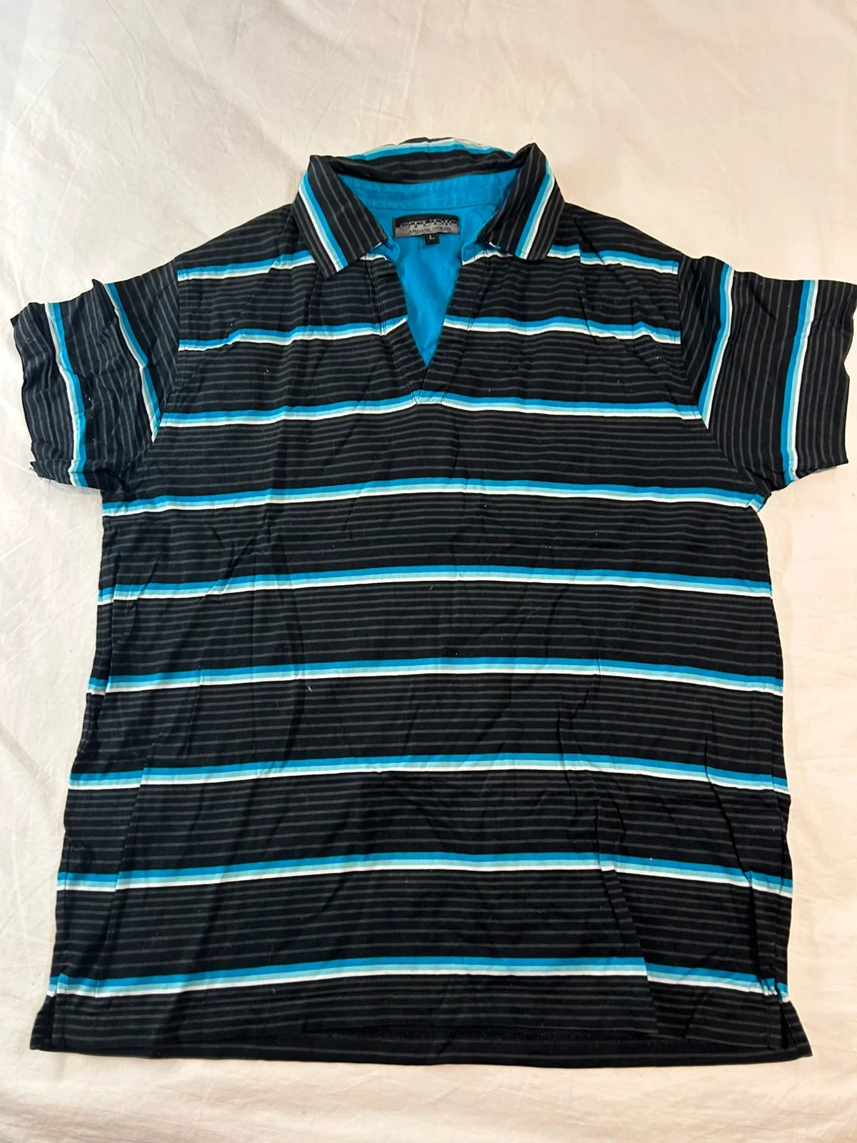 Zwart blauw gestreept polo van Armand Thiery maat L – photo 2
